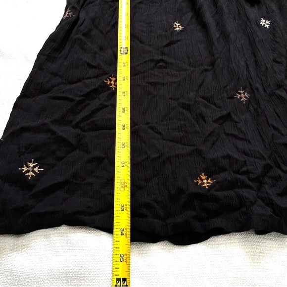 Free People Shyannez  Black Sheer Long Sleeve Western Mini Dress Size XL - Picture 5 of 10